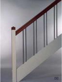 Pfosten “B” mit Kopf “T5″  Handlauf “H3″  Stäbe “M20″