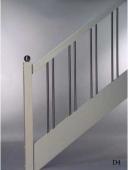 Pfosten “B” mit Kopf “T1″  Handlauf “H2″  Stäbe “M20″