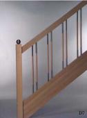 Pfosten “B” mit Kopf “T1″  Handlauf “H1″  Stäbe “BR503″