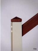 Pfosten “B” mit Kopf “T3″ und Handlauf “H2″