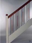 Pfosten “B” mit Kopf “T5″  Handlauf “H3″  Stäbe “M20+BR503″