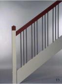 Pfosten “B” mit Kopf “T7″  Handlauf “H2″  Stäbe “M20″