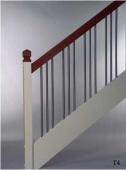 Pfosten “B” mit Kopf “T9″  Handlauf “H1″  Stäbe “M20″